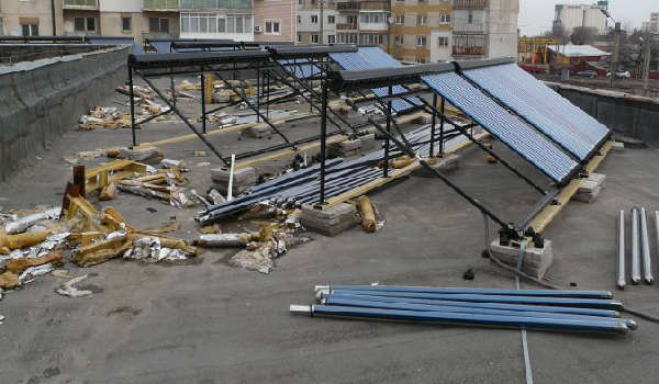 Panouri solare termice distruse pentru tevile din cupru
