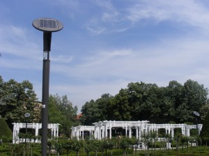 Stalp fotovoltaic in Parcul Rozelor panou Parcul Rozelor