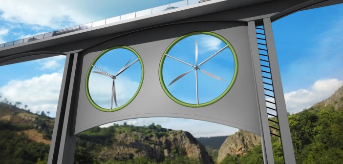 turbine eoliene in viaducte